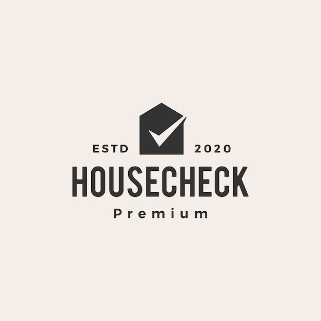 Check house  vintage logo  icon illustration