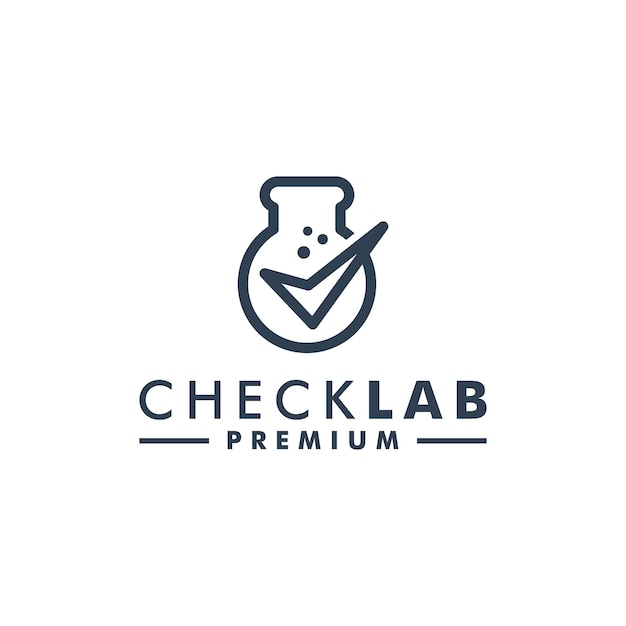 Check lab logo science vector icon.