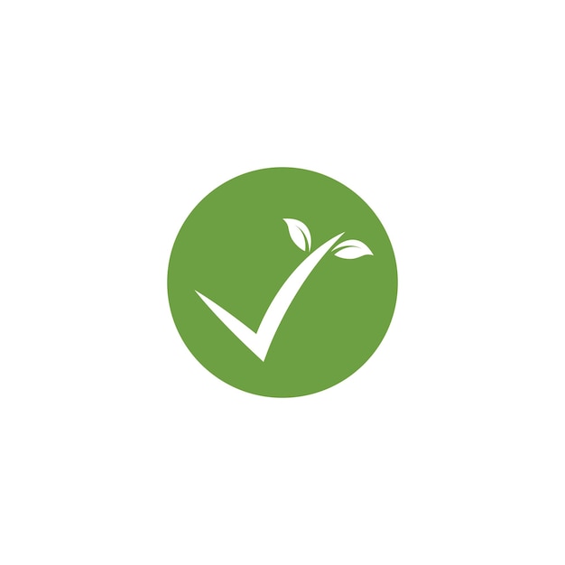 Vector check mark bio organic icon vector illustration