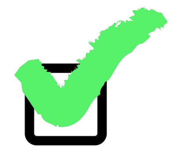 Vector check mark brush with box for approved and verify symbol