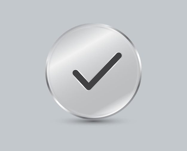 Check mark button isolated on gray background check list icon Vector illustration