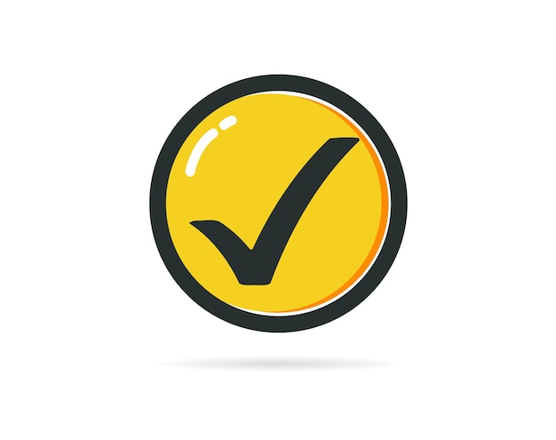 Check mark button isolated on white background tick check list icon Vector illustration