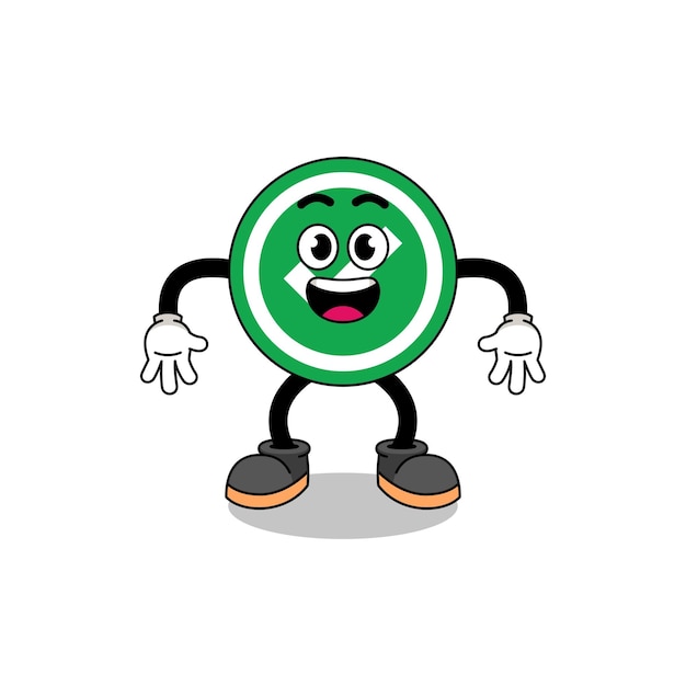 Check mark cartoon with surprised gesture character design