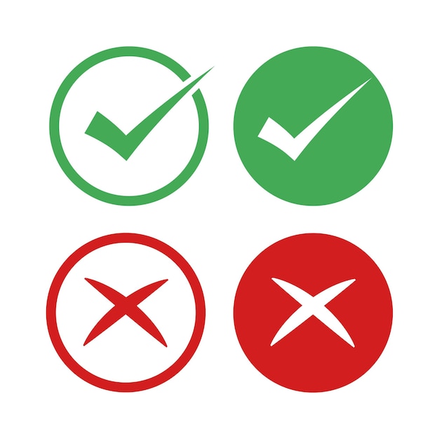 Check mark and cross circles vector