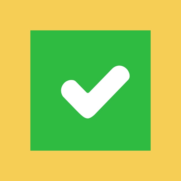 Vector check mark in square for approved and verify symbolfor approved and verify symbol