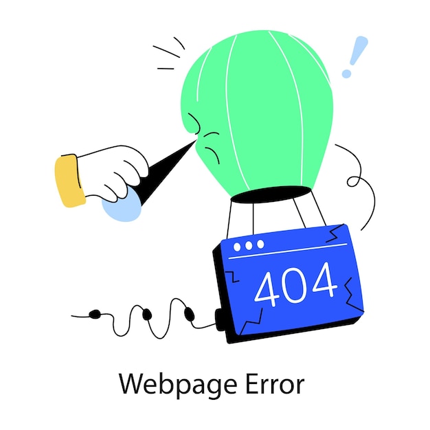 Check out doodle mini illustration of webpage error