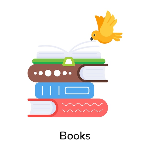 Check out flat icon of books