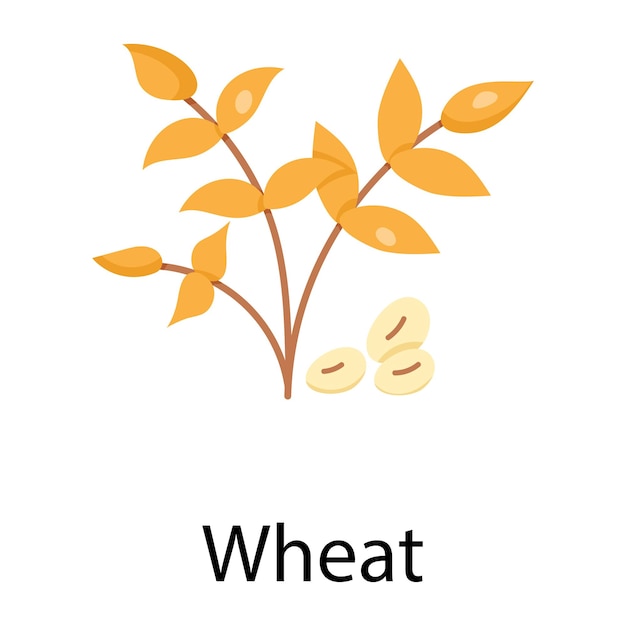 Check out flat icon design of wheat