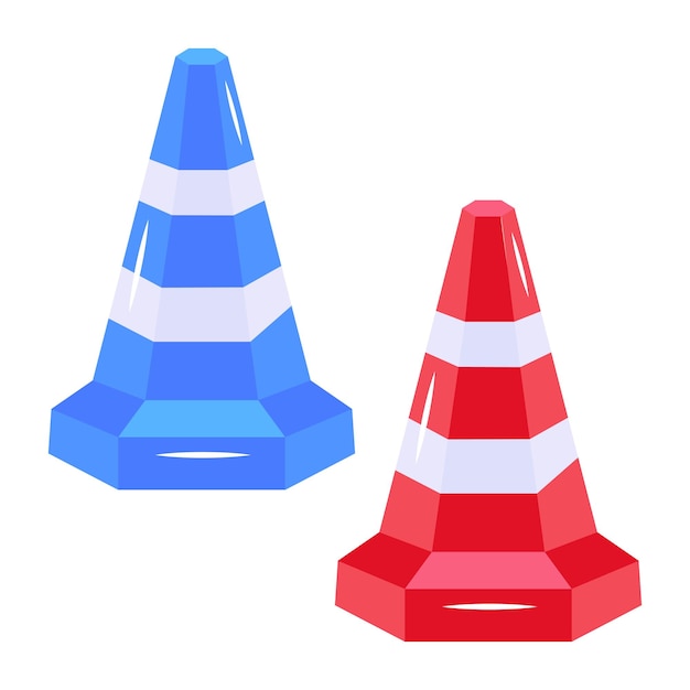 Check out flat icon of traffic cones