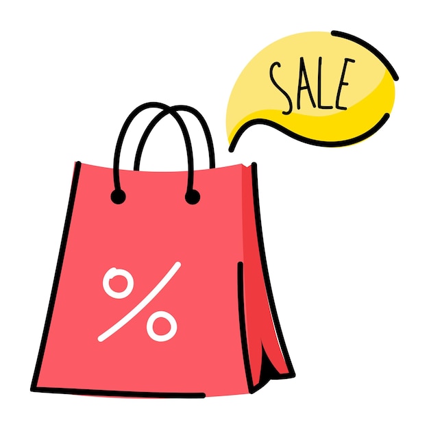 Check out flat sticker of shopping sale