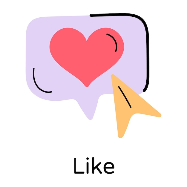 Check out hand drawn icon of like