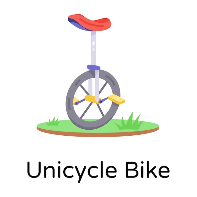 Check out hand drawn icon of unicycle bike