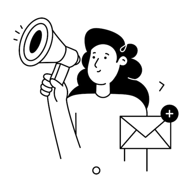 Check out the modern glyph illustration of email promotion