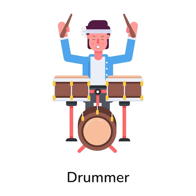 Vector check out this flat icon of a drummer