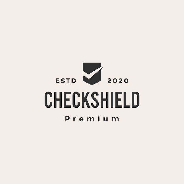 Check shield hipster vintage logo  icon illustration