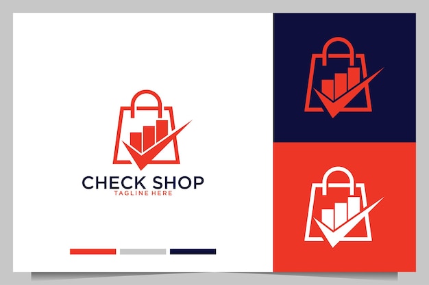 Check shop and invest modern logo design