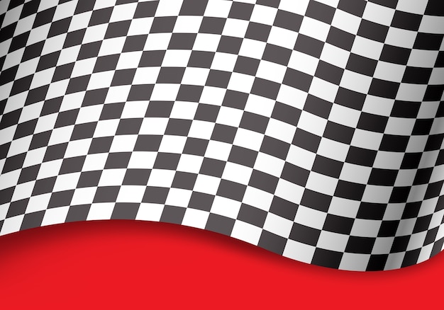 Checkered flag wave overlap on red