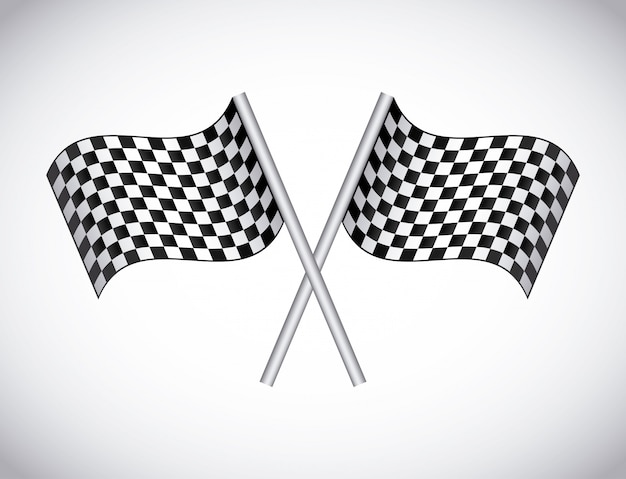 checkered flags over gray background vector illustration