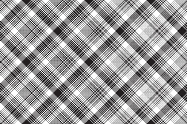 Checkered plaid black white seamless pattern