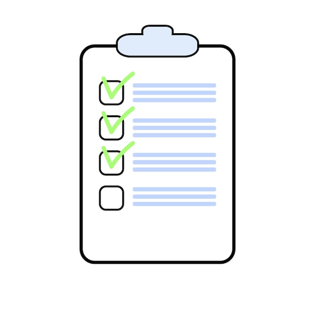 Checklist clipboard icon flat design on white background