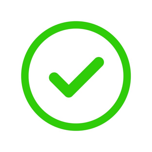 Vector checkmark and check icon approval check and true icon set quality sign green tick approve line