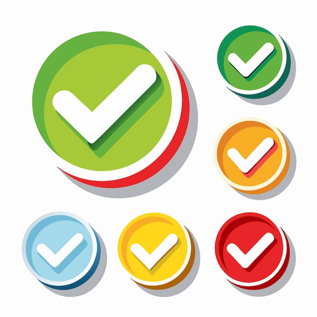 Checkmark icon Checkmark vector set Checked check box sign Approved symbol Illustration