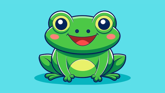 cheerful baby frog vector illustration