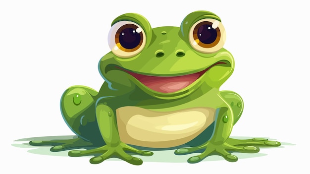 Vector cheerful bullfrog cartoon vibrant vector illustration