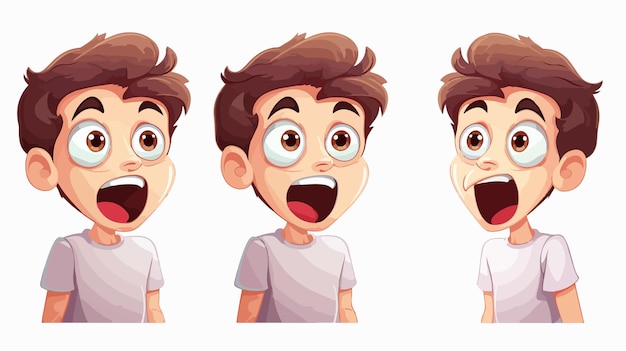 Cheerful Cartoon Boy Sticking Out Tongue Vector Illustration