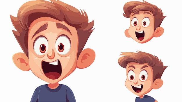 Cheerful Cartoon Boy Sticking Out Tongue Vector Illustration