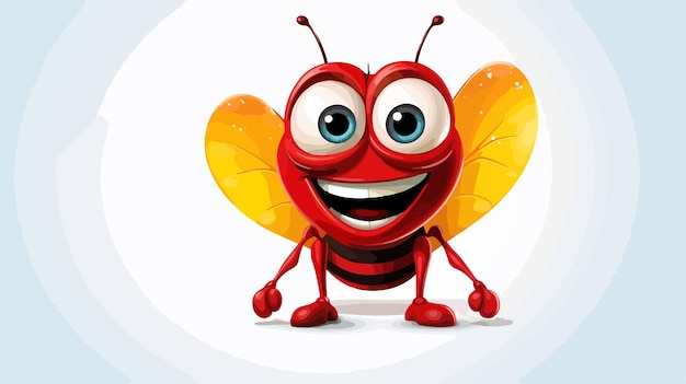 Cheerful Cartoon Bug Smiling Happily