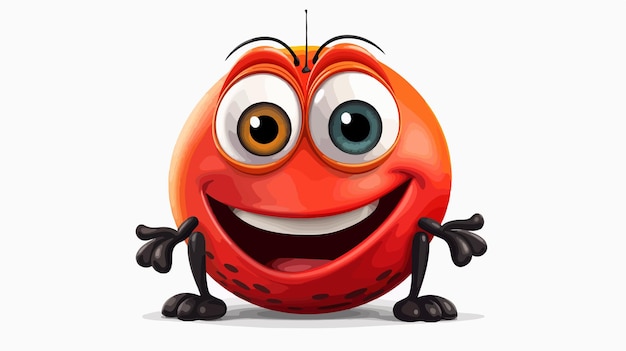 Cheerful Cartoon Bug Smiling Happily