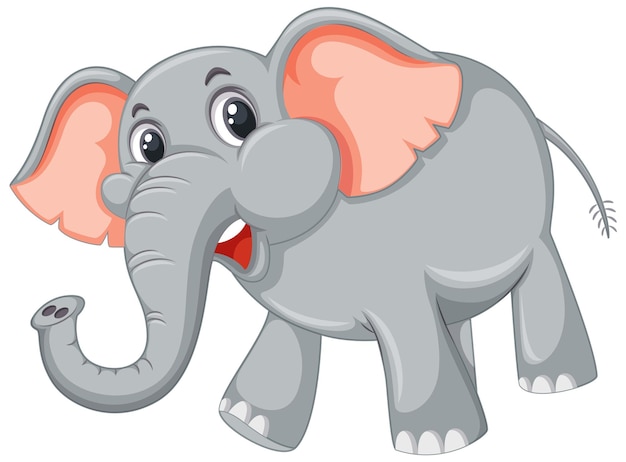 Cheerful Cartoon Elephant Illustration