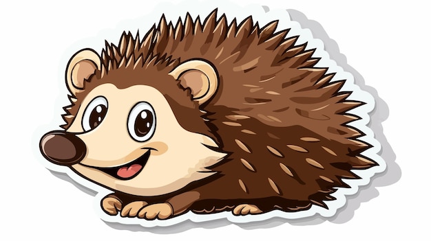 Cheerful Cartoon Hedgehog Sticker Illustration