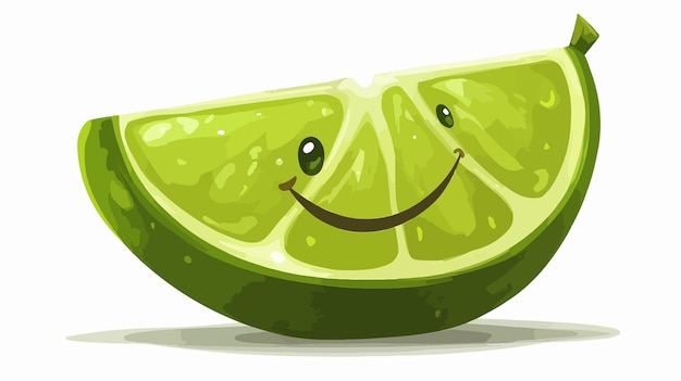 Vector cheerful cartoon lime character vector illustration isolated