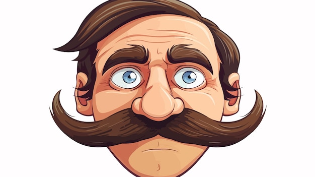 Vector cheerful cartoon man with mustache stock illustration