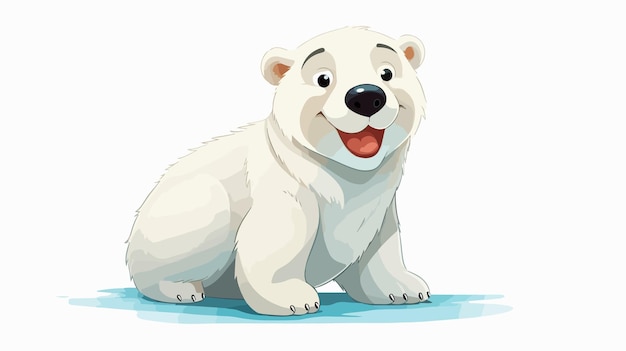 Vector cheerful cartoon polar bear vector illustration for stock photos