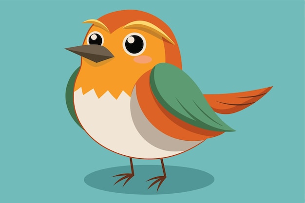 Vector a cheerful cartoon robin bird with bright colors and a friendly expression perfect for customization robin bird customizable cartoon illustration