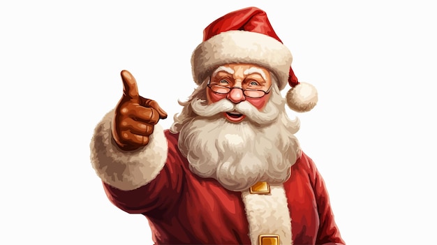 Vector cheerful cartoon of santa claus pointing festive christmas character illustration