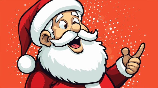 Cheerful Cartoon Santa Claus with Speech Bubble in Comic Style