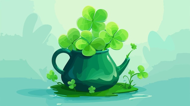 Cheerful Cartoon Shamrock Illustration for St Patricks Day Celebration