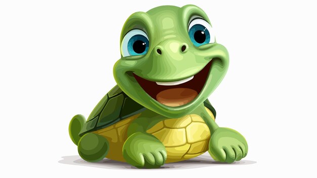 Vector cheerful cartoon turtle with spinning head vector illustration