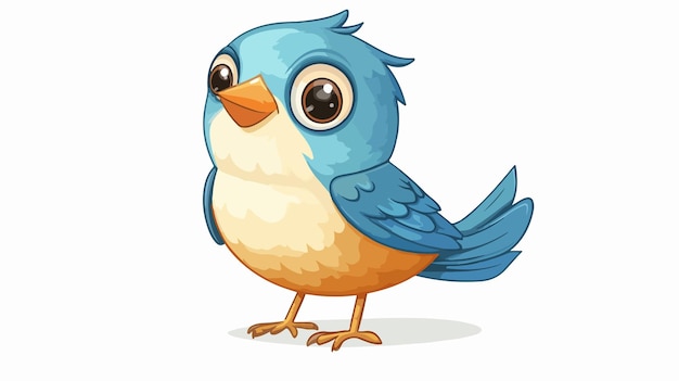 Cheerful Cartoon Tweeting Bird Illustration