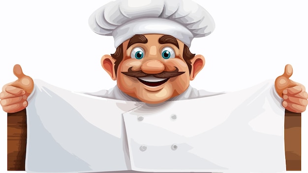 Cheerful Chef Cook Baker Cartoon Character Mascot Peeking