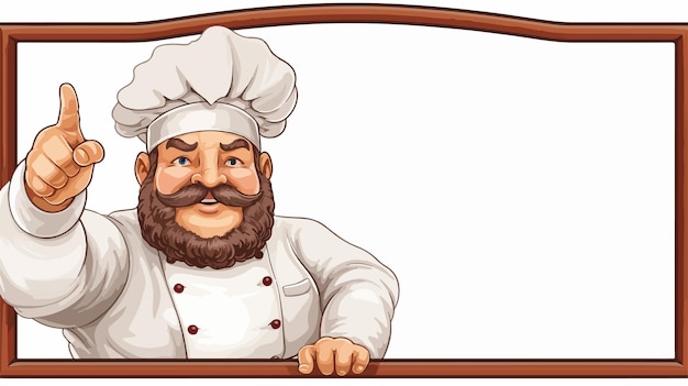 Cheerful Chef Cook Baker Cartoon Character Mascot Peeking