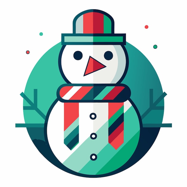 Vector cheerful christmas snowman clipart for winter and holiday artwork