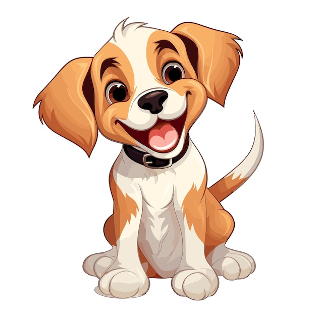 Cheerful cute dog vector illustration