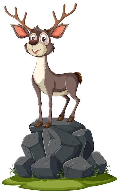 Cheerful Deer on a Rocky Outcrop