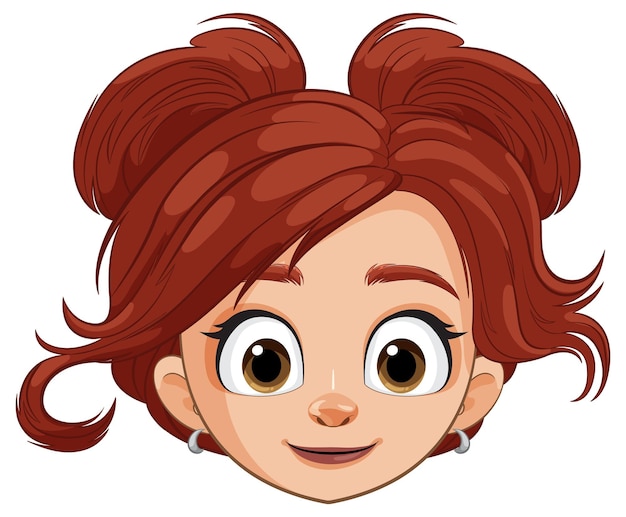 Cheerful Girl with Red Hair Illustration