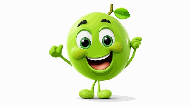 Cheerful Green Peas Character Design for Creative Projects